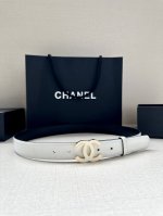 Width 3.0Cm Chanel imported soft calfskin with clear texture Hardware accessorie