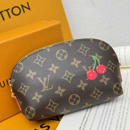 Color: Monogram Size: 17x12x6 Monogram Cherry Cosmetic Bag Pochette Cosm