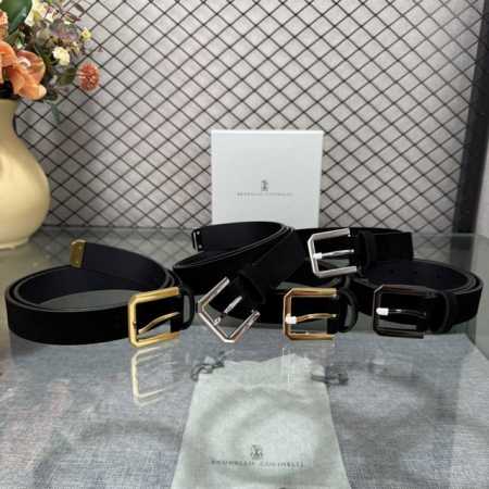 Brunellocucinelli 3.0 Wide Men's Genuine Leather Suede Cowhide Double-Sided Top - Click Image to Close