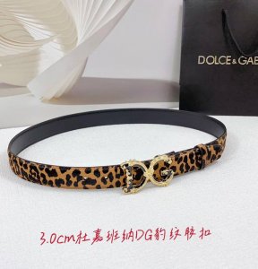Special 3.0Cm D&G Belt, Leopard-Print Front With Plain Back, Length: 75, 80, 85,