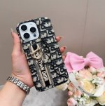 Iphone16 model has been updated Dior embroidered fabric wrist mobile phone case,