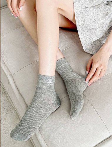 comes with packaging 3 pairs per box Chanel classic letter logo pure cotton boa