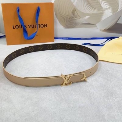 3.0Cm Louis Vuitton Lv Belt, Double-Sided Top-Grain Leather, Length: 75.80.85.90