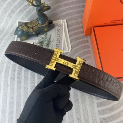 Herm S Special Leather Belt Series, Original Factory-Made Stainless Steel Buckle
