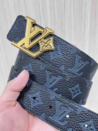 4.0 width 2025 new LV Pyramide belt, made of natural calfskin and featuring Loui - Click Image to Close