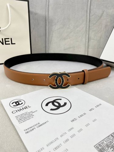 Special Width 3.0 Cm Chanel Imported Soft Calfskin Leather With Gold And Silver