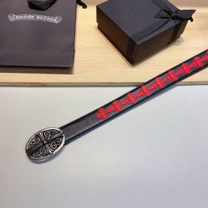 Chrome Hearts Double-sided resin leather cross belt (detachable), high-quality