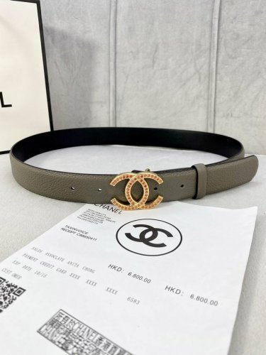Width 3.0 Cm Chanel Chanel Crocodile-Patterned Leather With Gold And Silver-Tone