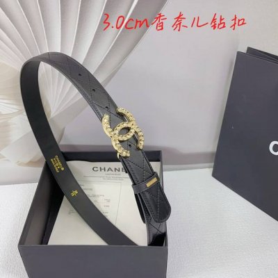 3.0Cm Chanel Belt, Double-Sided Top-Grain Leather, Length: 75Cm, 80Cm, 85Cm, 90C