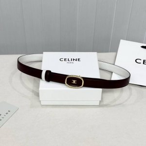Celin E New 3D Buoy Buckle Women's Belt, Italian Imported Calfskin with Brass Bu