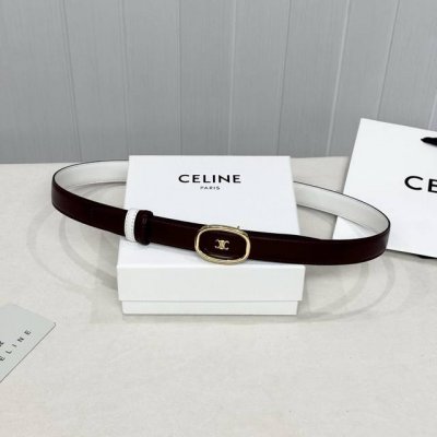 Celin E New 3D Buoy Buckle Women's Belt, Italian Imported Calfskin with Brass Bu