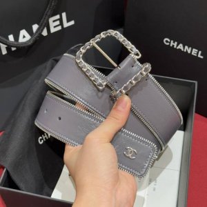 Xiangjia New Women's Belt With Zipper, Double-Sided Top-Grain Leather, This Belt