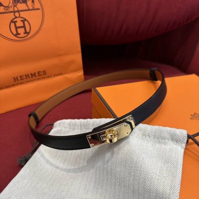 Custom-Grade Herm S Women's Belt, Authentic Replica: French Custom-Made Pure Imp