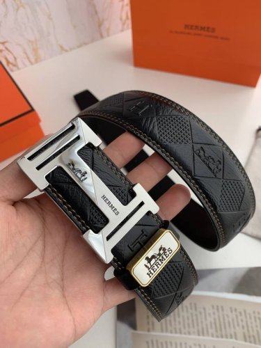 Product Name: Hermes. Hermes Original Single Model: Buckle, Classic H Pattern Pu