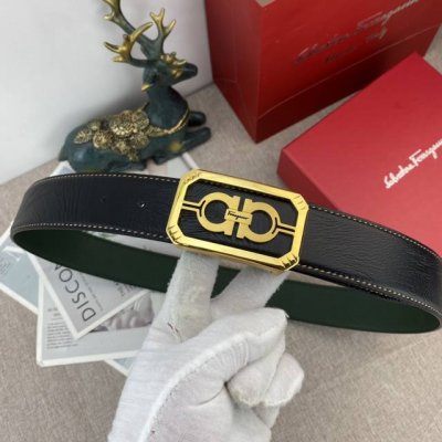 Ferragamo Special Leather Belt Series Original Hardware Boutique Stainless Steel