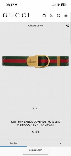 Gucci, width 4.0cm, new webbing logo buckle belt with green and red signature we