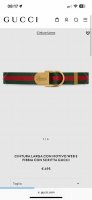 Gucci, width 4.0cm, new webbing logo buckle belt with green and red signature we