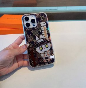 New Lv Labubu mobile phone case double-layer laser embossed series quality is s