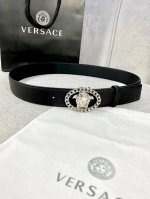 Width: 4.0 Cm Versace All-Over Pattern Belt With The Iconic Versace Medusa Head