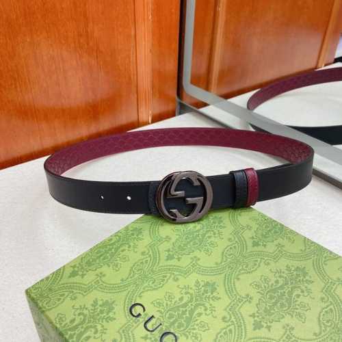 Gucci GG Marmont series reversible belt, 3.0cm wide DDD. Made of double-sided t