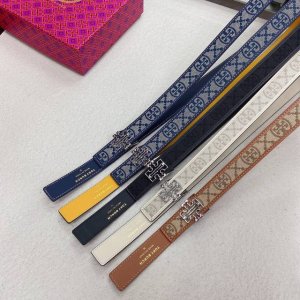 Tory Burch Reversible Belt, featuring a sliding, adjustable signature double-T l