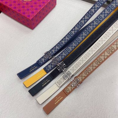 Tory Burch Reversible Belt, featuring a sliding, adjustable signature double-T l