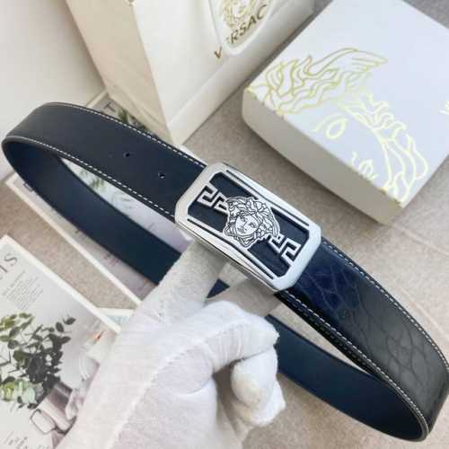 Versace Special Leather Belt Series, Original Stainless Steel Buckle, Soft And C