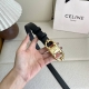 Special Celine Pig Nose Arc De Triomphe Buckle Women's Belt Italian Imported Dou