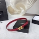 2.5Cm Saint Laurent Belt, Double-Sided Top-Grain Leather, Length: 75, 80, 85, 90