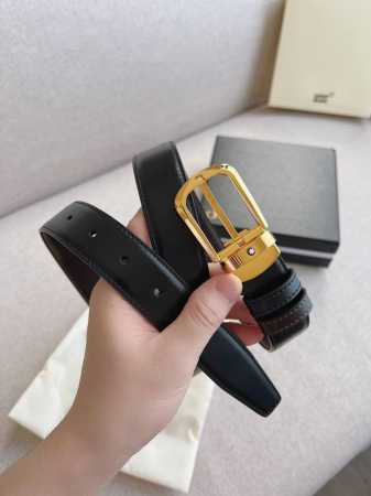 Wanbaojia - Original# Business Genuine Leather Automatic Buckle Belt Simple Desi - Click Image to Close