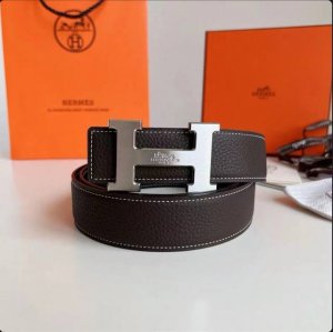 H Men's double-sided leather belt 38mm is made of the latest cowhide material wi