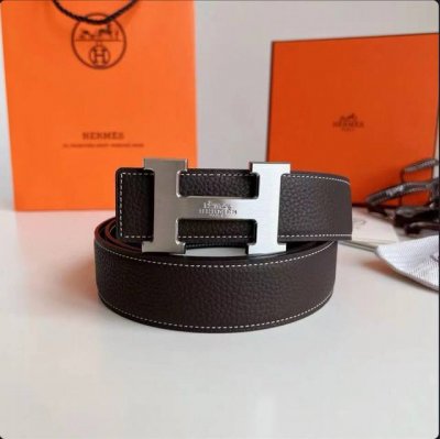 H Men's double-sided leather belt 38mm is made of the latest cowhide material wi
