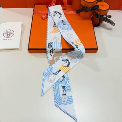 Hermes "Pop Horse" Twilly scarf. Twilly silk ribbon 100% mulberry silk This smal