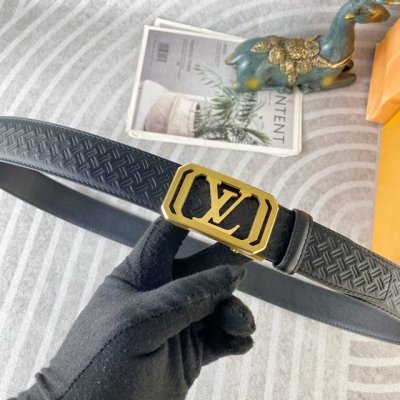 Lv Special Leather Waist Belt Automatic Buckle Series, Featuring Original Premiu