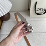 Loewe smooth cowhide leather Ebble belt, with Anagram Ebble buckle, 2cm wide, f