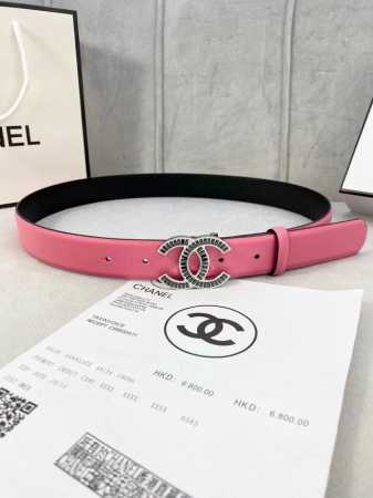Width 3.0Cm Chanel Chanel Women's Belt New Soft Calfskin Gold And Silver Square - Click Image to Close