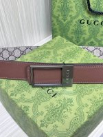 The brand offers a variety of double-sided rectangular buckle belts for men, wit