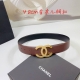4.0 Cm Chanel Belt, Double-Sided Top-Grain Leather, Length: 75, 80, 85, 90, 95,