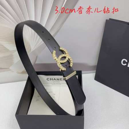 3.0 Cm Chanel Belt, Double-Sided Top-Grain Leather, Length: 75.80.85.90.95.100 C - Click Image to Close