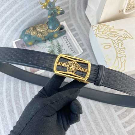 Versace Special Leather Belt Automatic Buckle Series, Original Premium Stainless - Click Image to Close