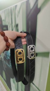 Fila leather belt, featuring a new pure steel buckle and an embossed design on