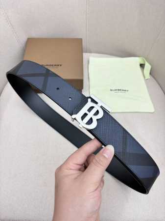 Burberry-Burberry! Men's counter metal buckle, top layer cowhide double-sided ou - Click Image to Close