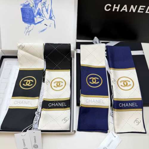 Chanel silk scarf streamer Chanel hairband streamer! Can be used as a small sca