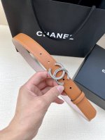 Width 3.0Cm Chanel Chanel Women's Classic Belt New Style Smooth Lined Frosted Co