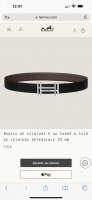 Special Edition H Au Carre Hardware Paired With Togo Leather Belt Body, 32Mm, Ch