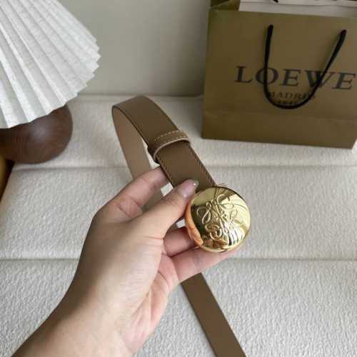 Loewe New Smooth Calf Leather Belt With Metal Loewe Brand Logo, 2.8 Cm Wide, 5-H
