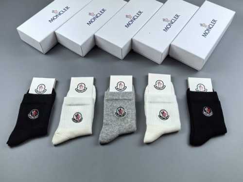 Special packaging Moncler's latest mid-calf embroidered slouch socks! Five pairs