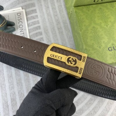 Gucci Special Leather Belt Series, Featuring Original Factory-Made Premium Stain