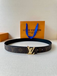 This 3.0-Inch-Wide Lv Initiales Double-Sided Belt Is Crafted From Smooth Calf Le