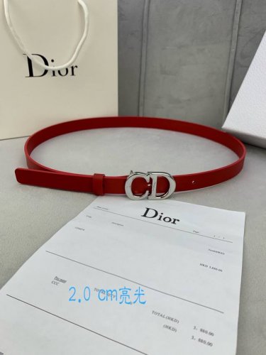 Width 2.0 Cm Dior Dior Best-Selling Flat Wireless Belt Body Saddle Imported Calf